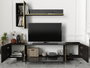 Hanah Home Mueble de TV Veyron Negro y Dorado